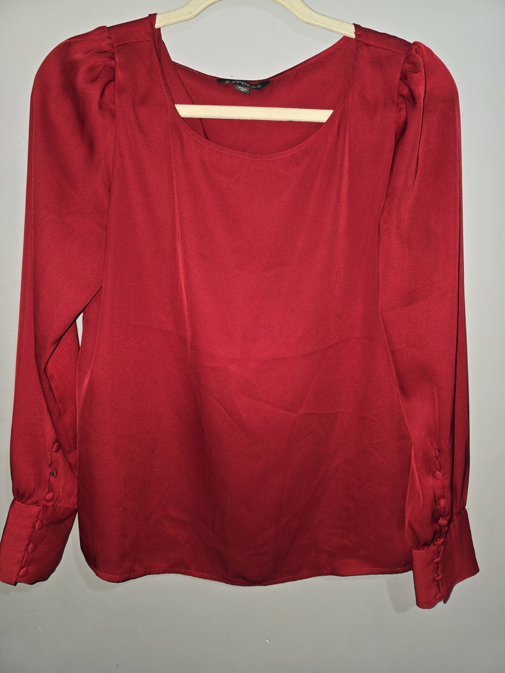 Express Long Sleeve Blouse in Red Like New-Small